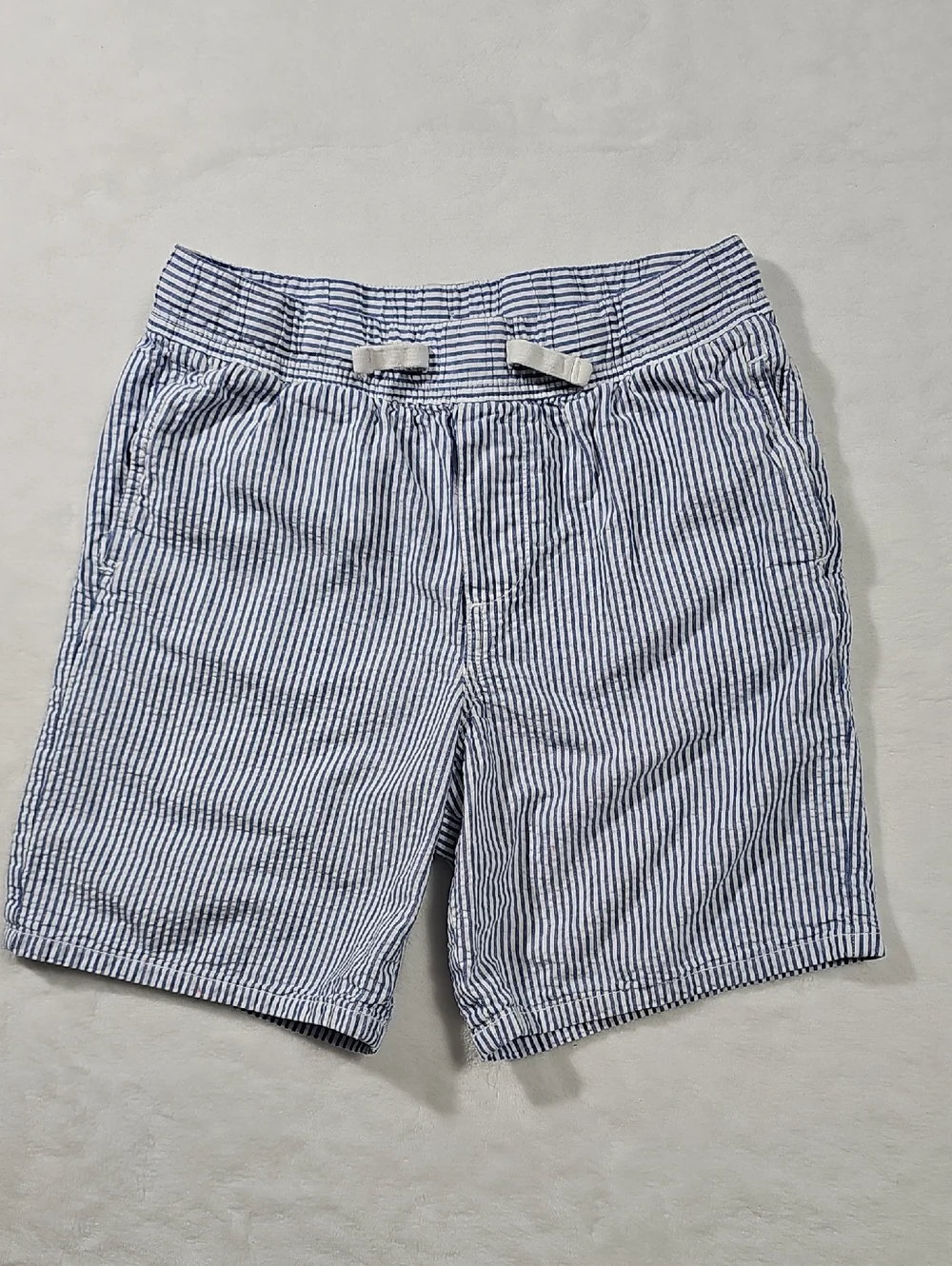Tommy Hilfiger Navy and White Striped Seersucker Kids Shorts